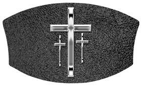 DNSWILL 517 SL SH BK Silver 3 Crosses Shimmer Black Background
